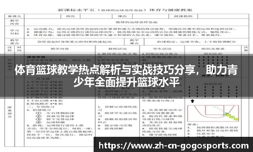 体育篮球教学热点解析与实战技巧分享，助力青少年全面提升篮球水平